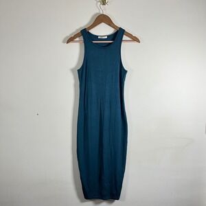 Marine Layer Lexi Tank Midi Dress Lined Fitted Teal Blue Modal Women's Small